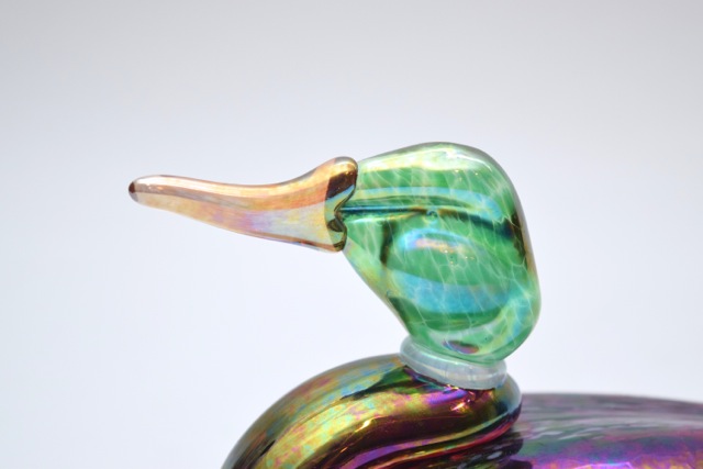 Signed Art Glass Mallard by Bruce Dimitruk of Vines Studio