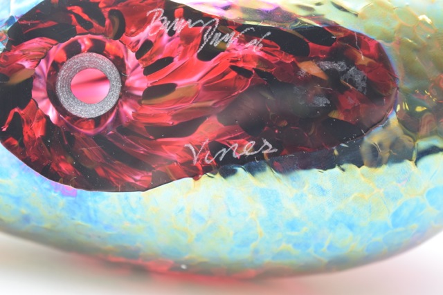 Signed Art Glass Mallard by Bruce Dimitruk of Vines Studio