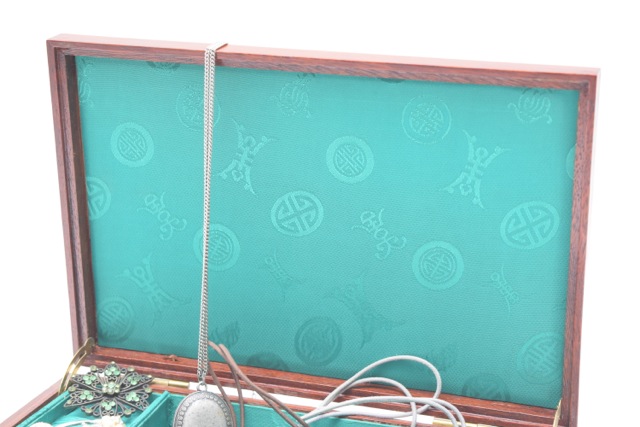 Vintage Cherry Jewelry Box with Costume Jewelry