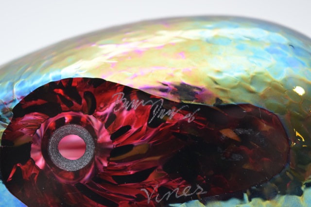 Signed Art Glass Mallard by Bruce Dimitruk of Vines Studio