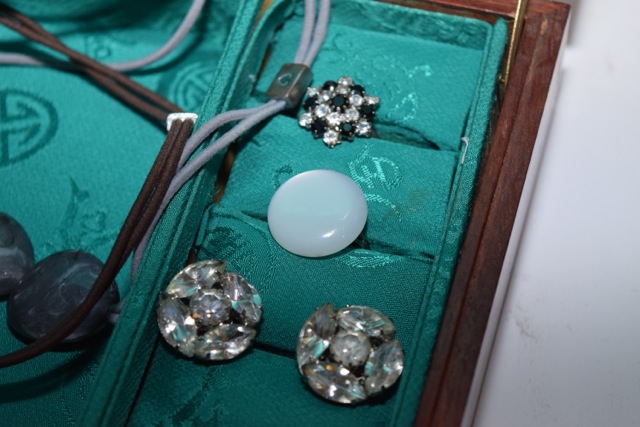 Vintage Cherry Jewelry Box with Costume Jewelry