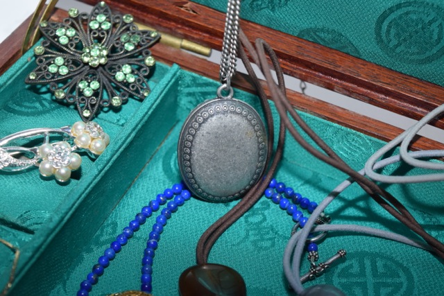 Vintage Cherry Jewelry Box with Costume Jewelry