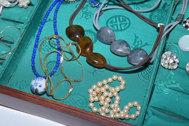 Vintage Cherry Jewelry Box with Costume Jewelry