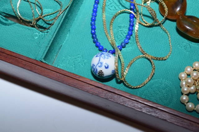 Vintage Cherry Jewelry Box with Costume Jewelry