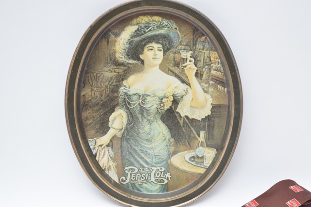 Vintage Pepsi-Cola Tray and Coca-Cola Tie