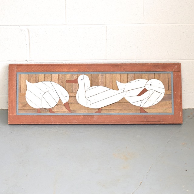 Signed Reclaimed Wood Duck Artwork