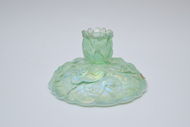 Vintage Fenton Opalescent Glass "Water Lily" Candle Holder