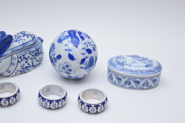 Cobalt on White Porcelain Decor