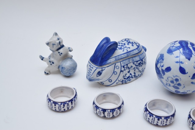 Cobalt on White Porcelain Decor