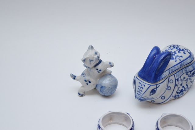 Cobalt on White Porcelain Decor