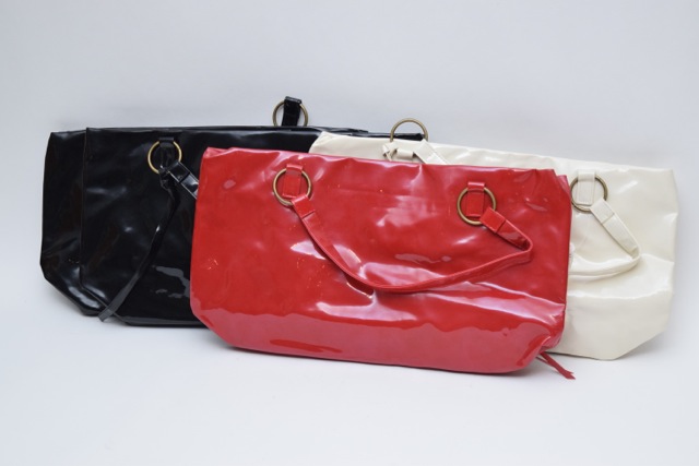 Neiman Marcus Faux Patent Shopper Totes