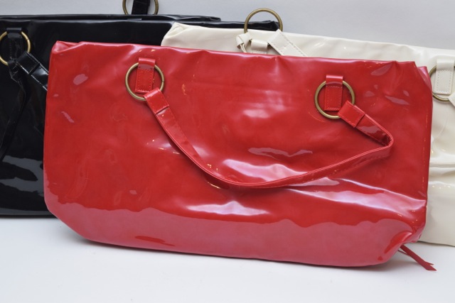 Neiman Marcus Faux Patent Shopper Totes