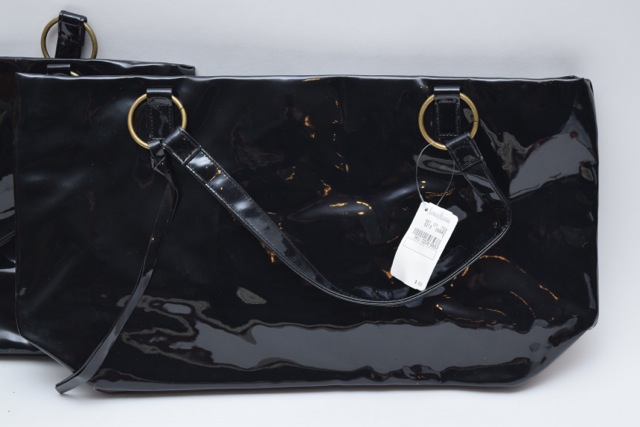 Neiman Marcus Faux Patent Shopper Totes
