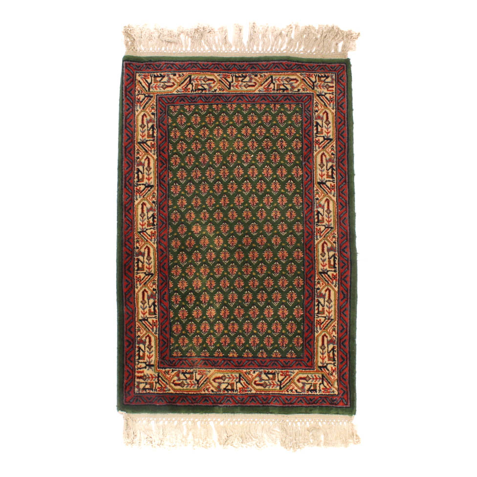 Hand-Knotted Kaimuri Indian Senneh Serabend-Style Accent Rug