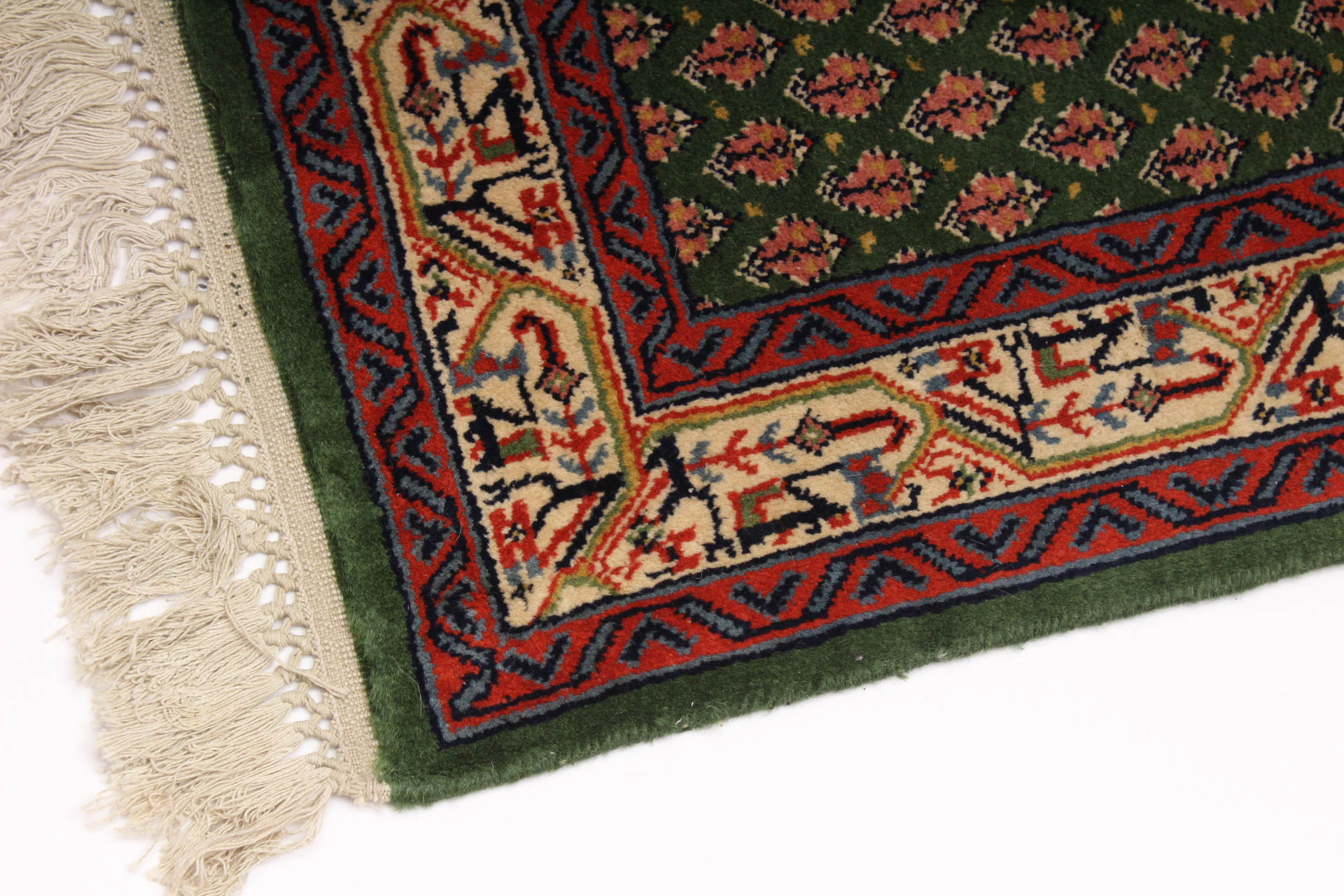 Hand-Knotted Kaimuri Indian Senneh Serabend-Style Accent Rug