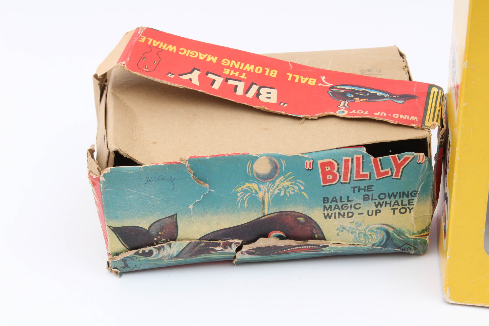 Vintage "Bimbo" Pelham Puppet with "Billy" The Ball Blowing Magic Whale Toy