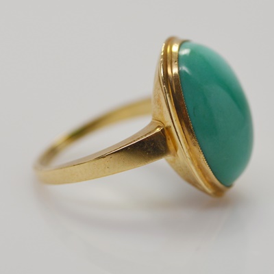10K Yellow Gold Turquoise Ring