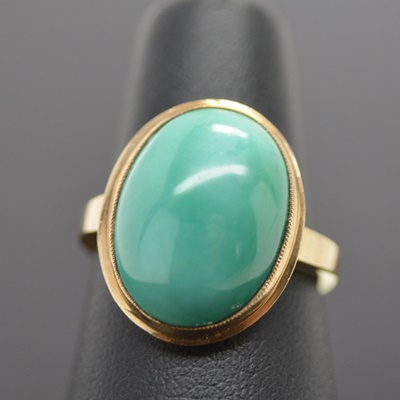 10K Yellow Gold Turquoise Ring