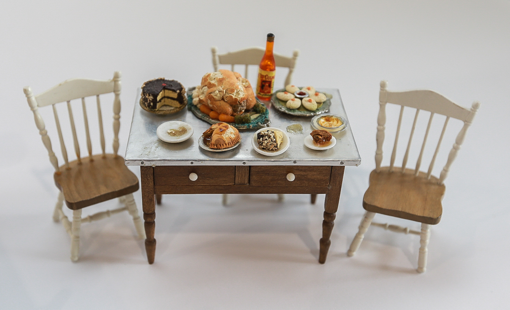 Wooden Doll House and Furniture