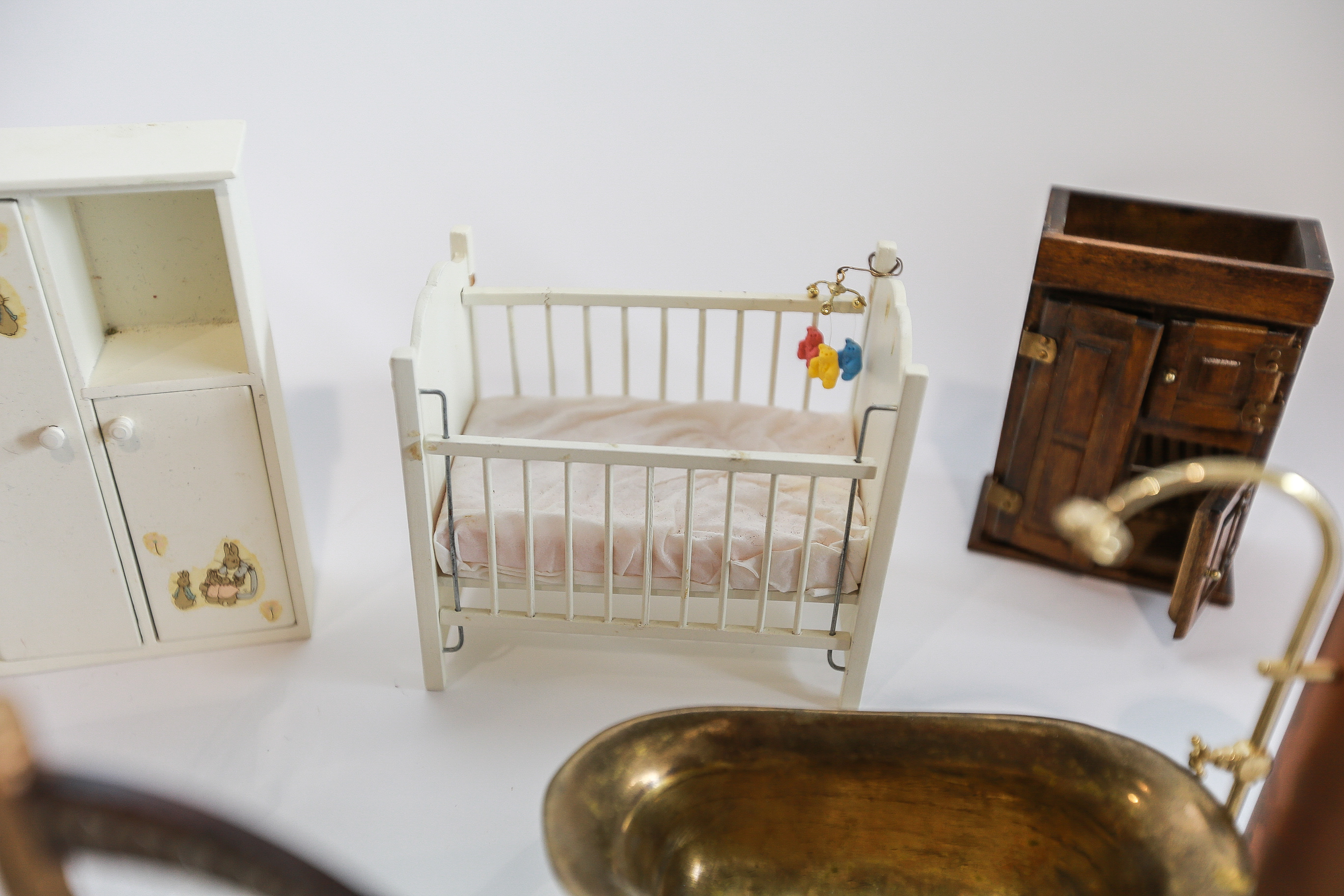 Wooden Doll House and Furniture