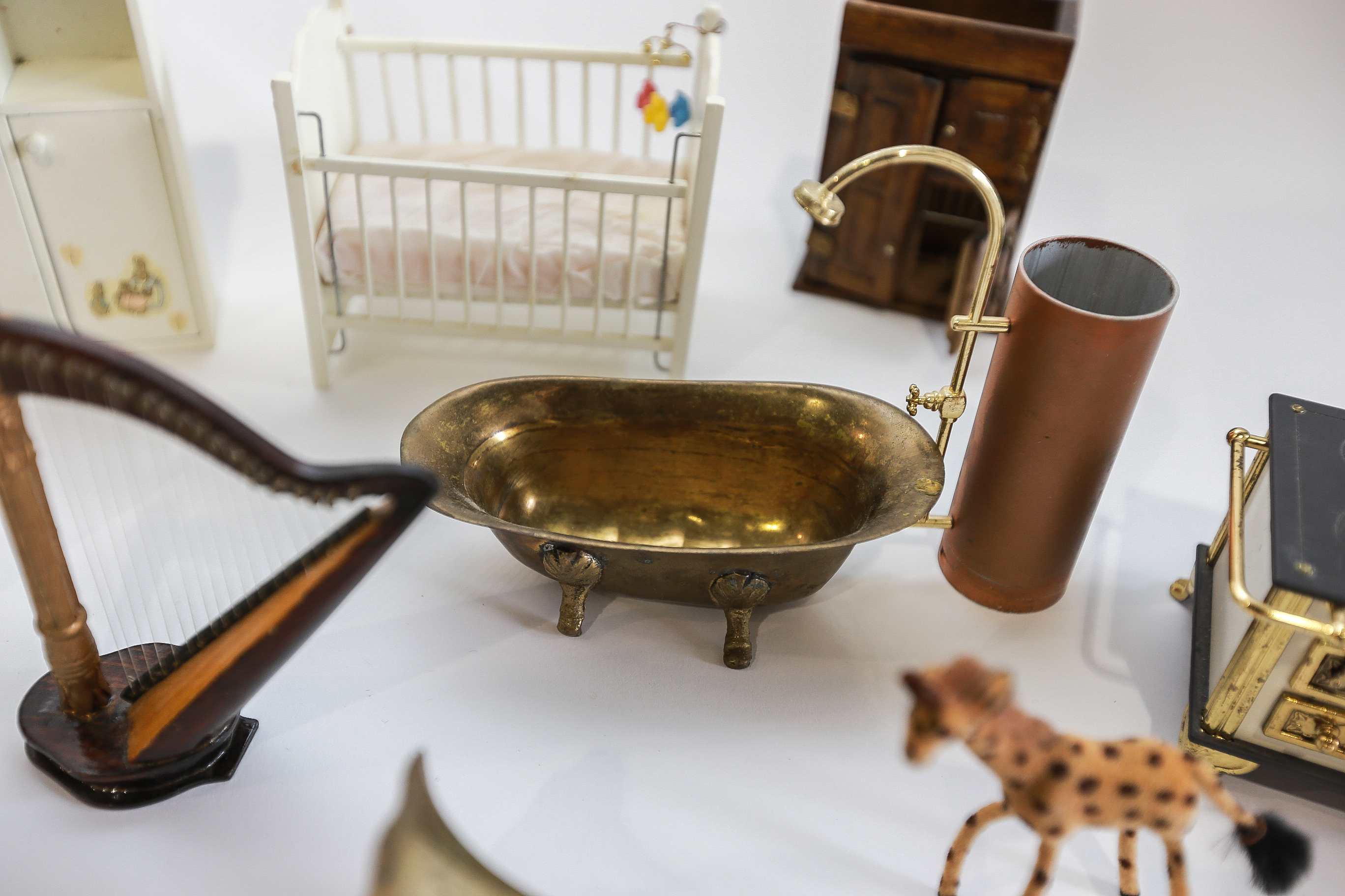 Wooden Doll House and Furniture