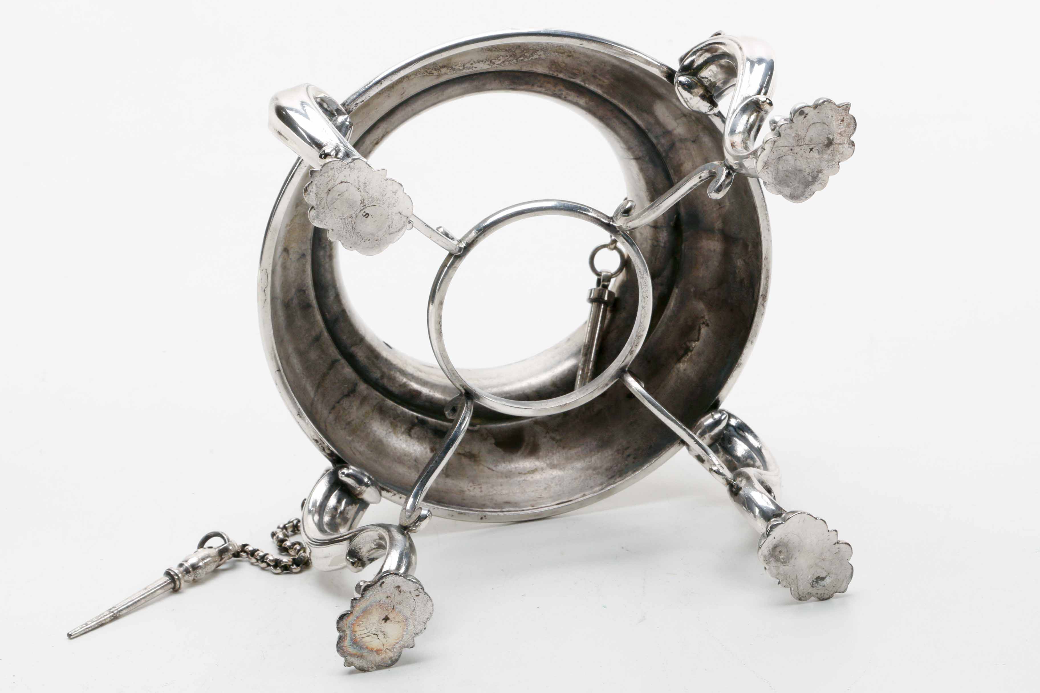 Victorian Era George Richards Elkington Silver Plate Kettle With Meriden Brittania Co. Teapot