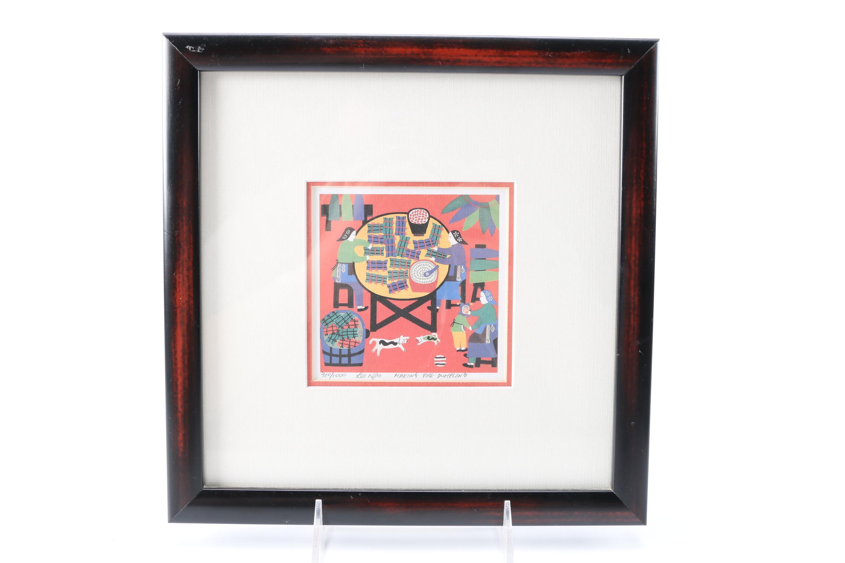 Lee Ngo Limited Edition Offset Lithographs "Morning in Spring" and "Morning Rice Dumpling"