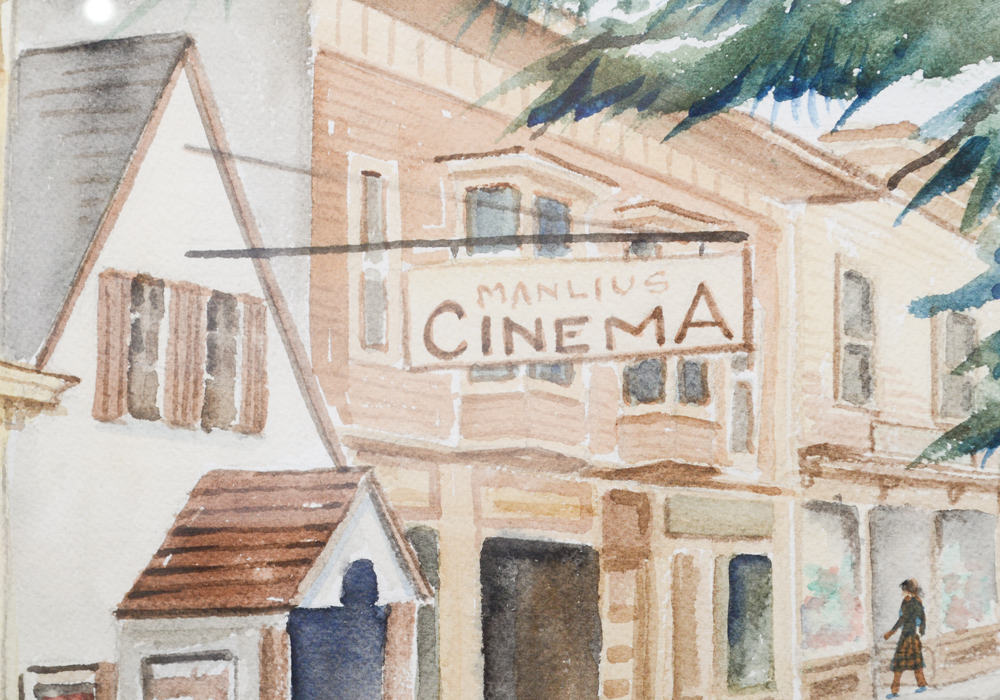 Frederick Burns Watercolor of Manlius, New York Village Street