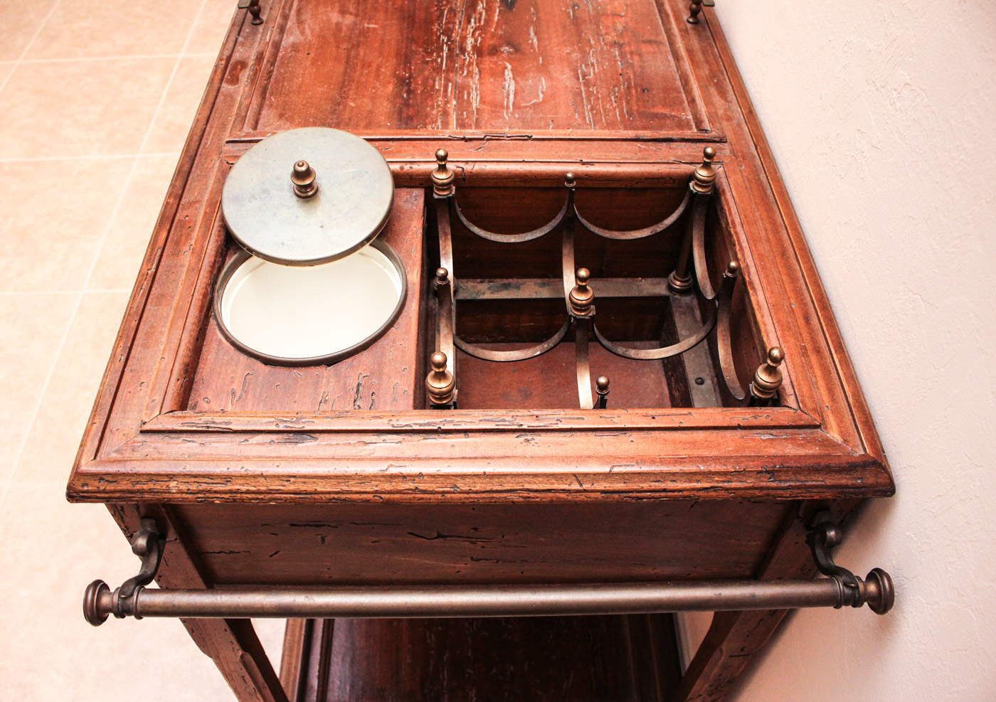 Rolling Wooden Bar Cart