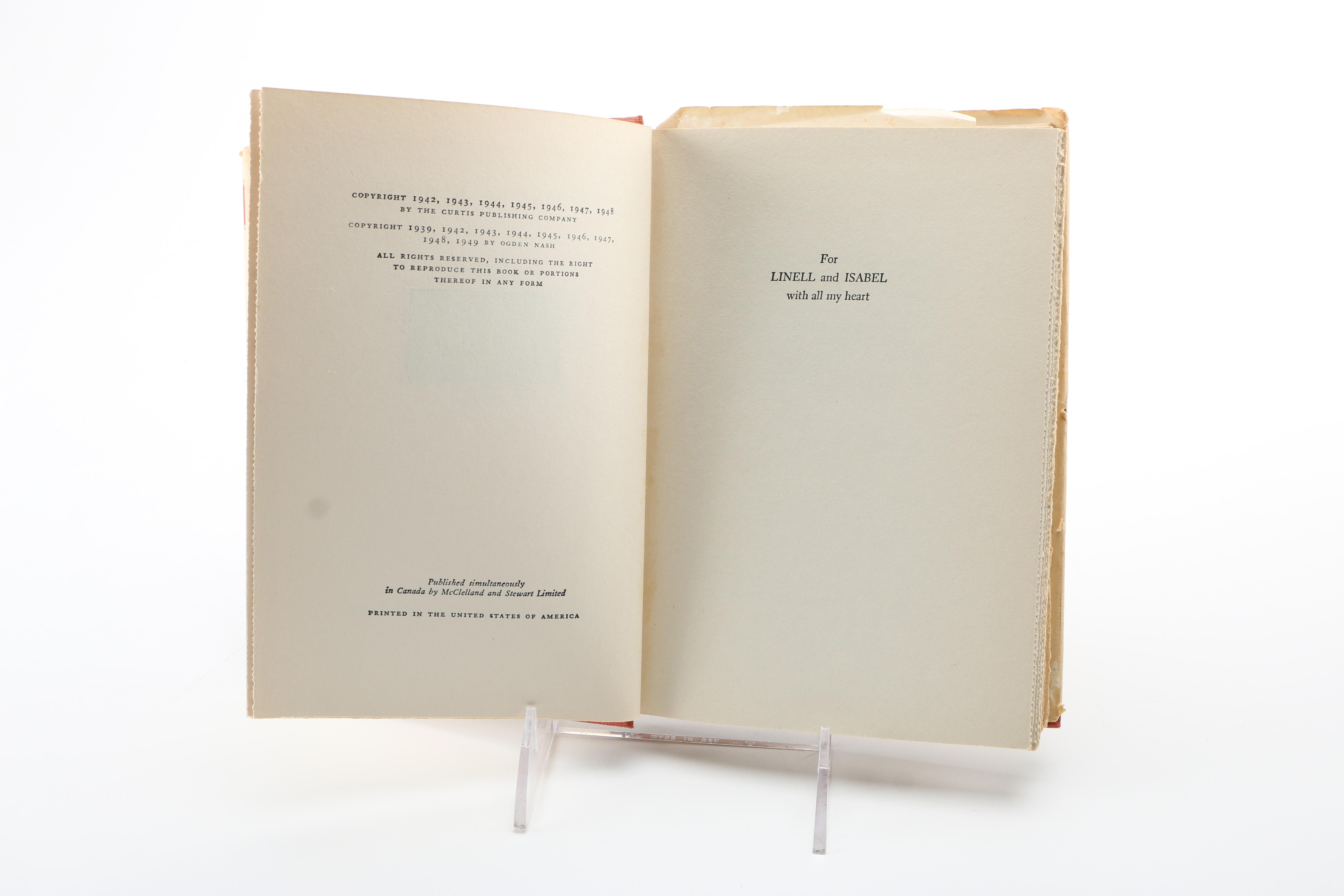 First Edition "Versus" by Ogden Nash