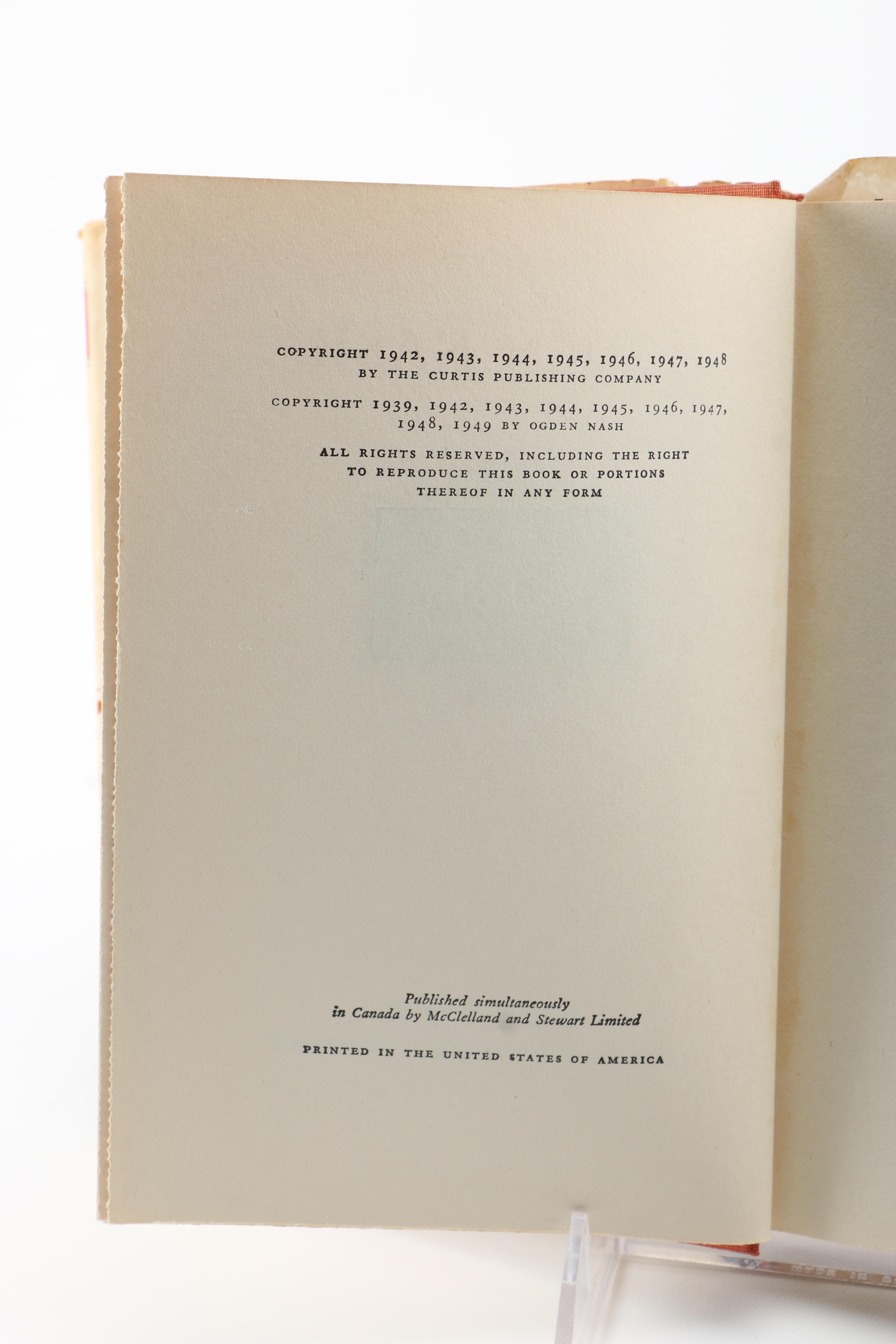 First Edition "Versus" by Ogden Nash