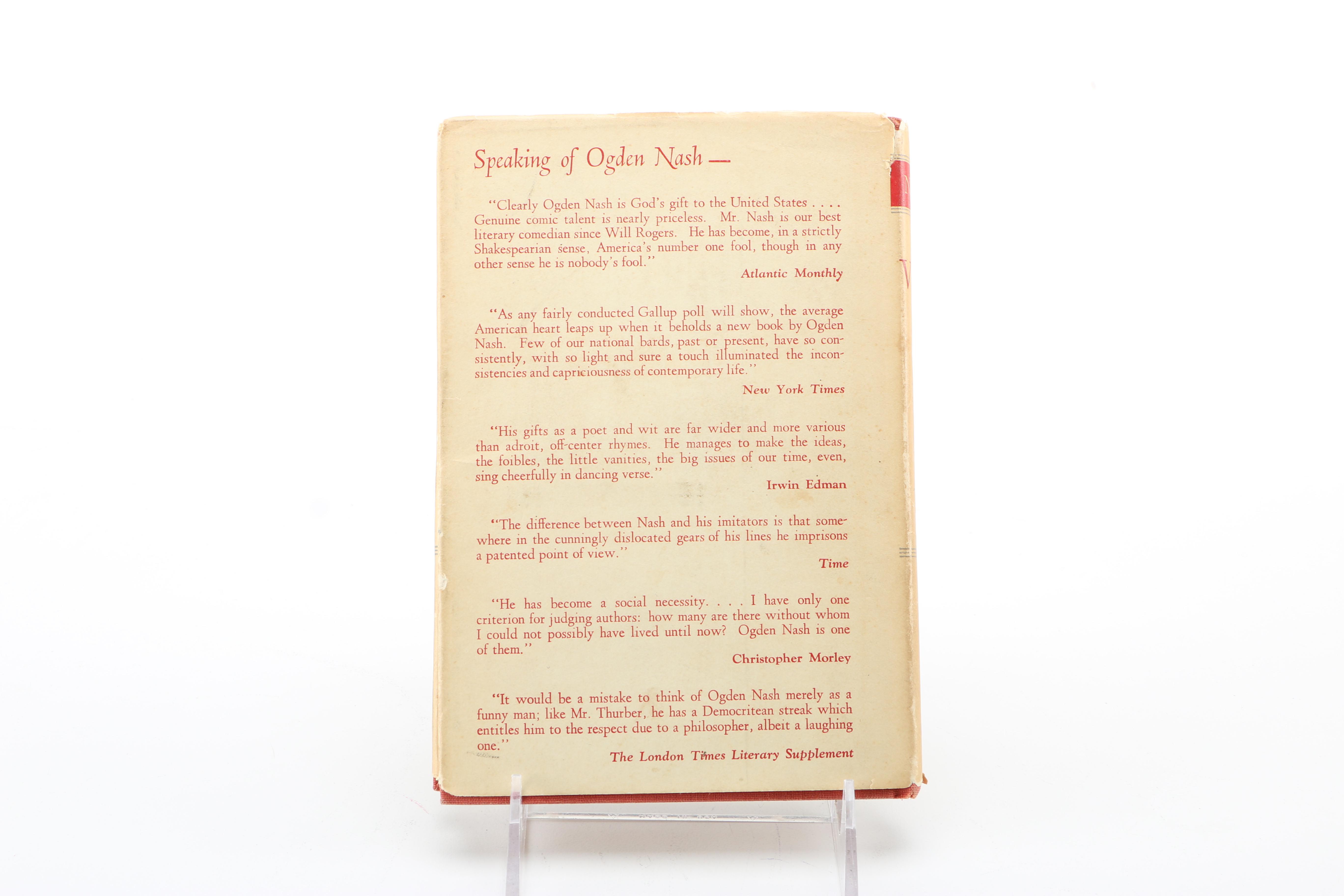 First Edition "Versus" by Ogden Nash