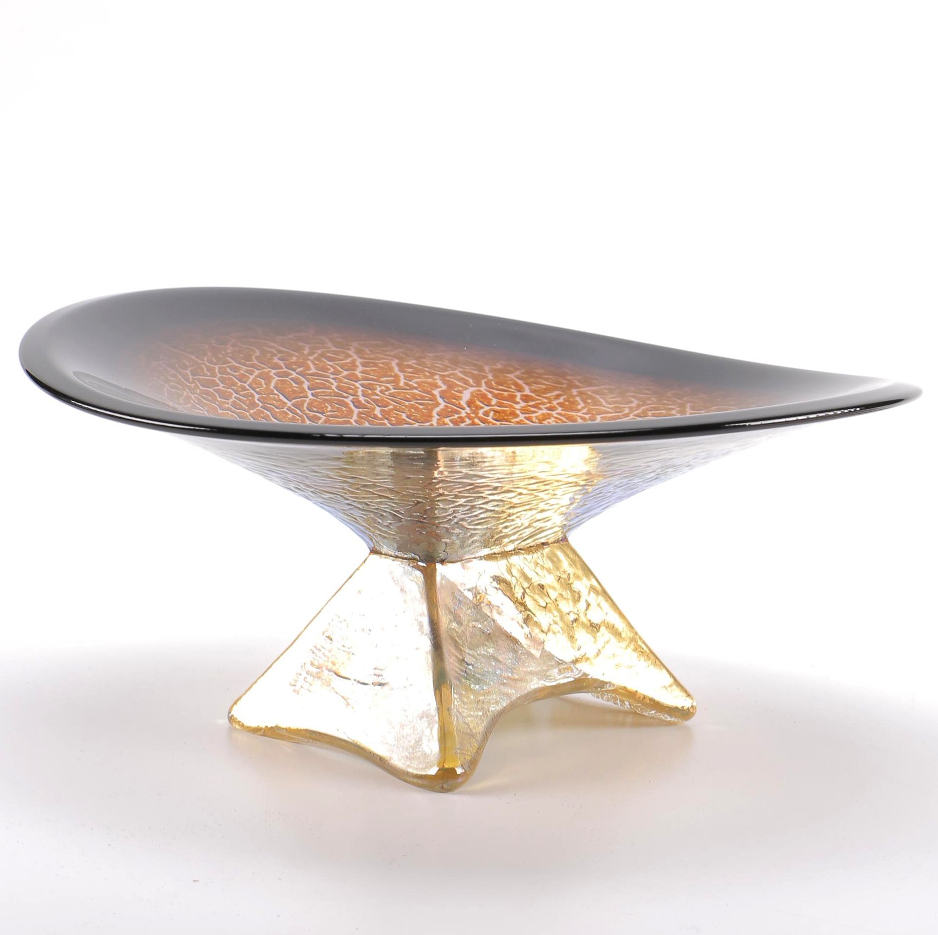 Willsea & O'Brien Handblown Glass "Crackle Infinity" Bowl