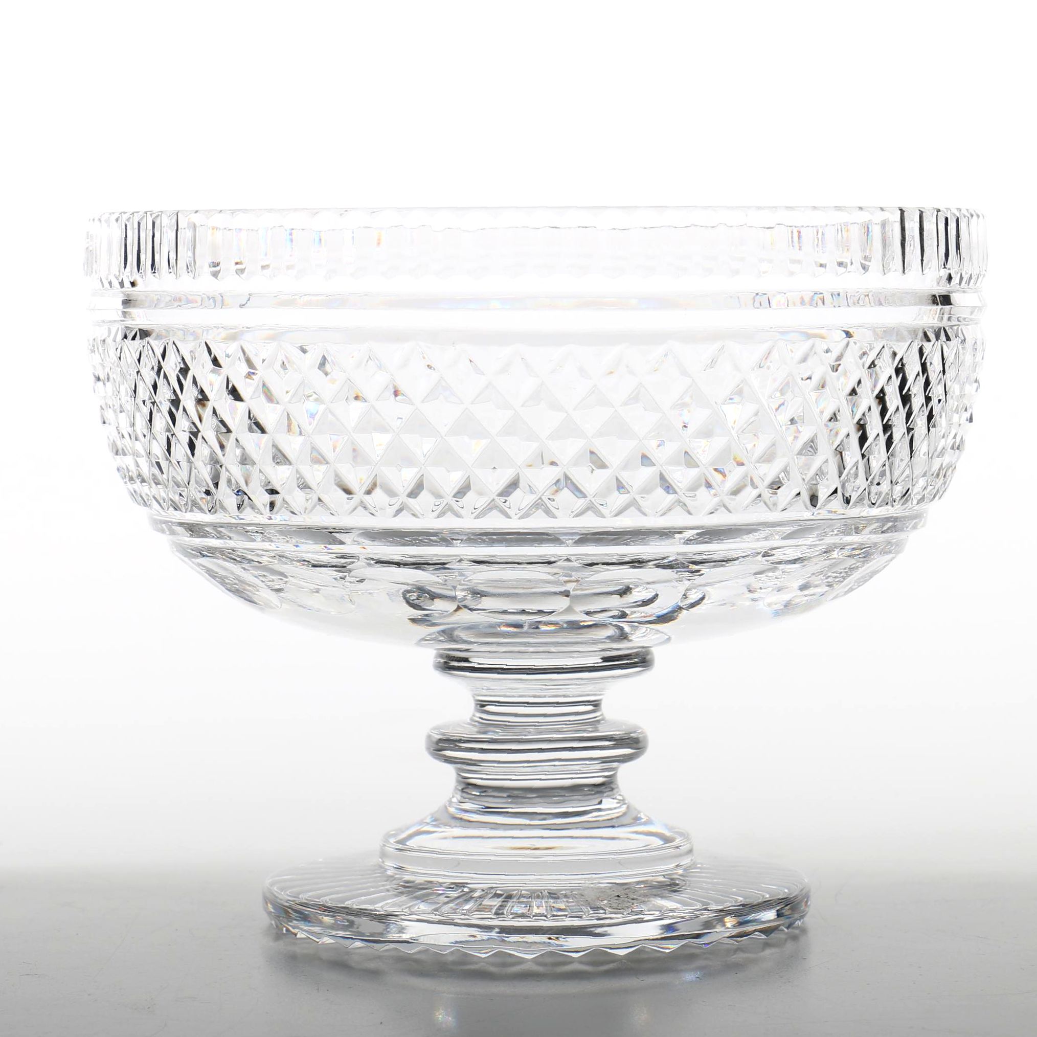 Waterford Style Crystal Footed Bowl