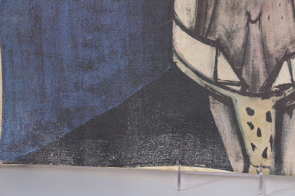 After Bernard Buffet Offset Lithograph on Canvas "Tête de Clown"