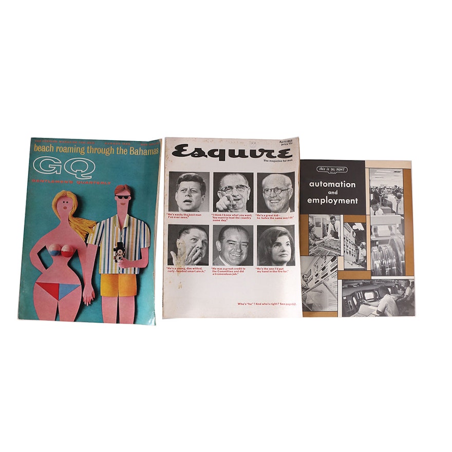 1965 Magazine Issues of "GQ", "Esquire" and "This is Du Pont"