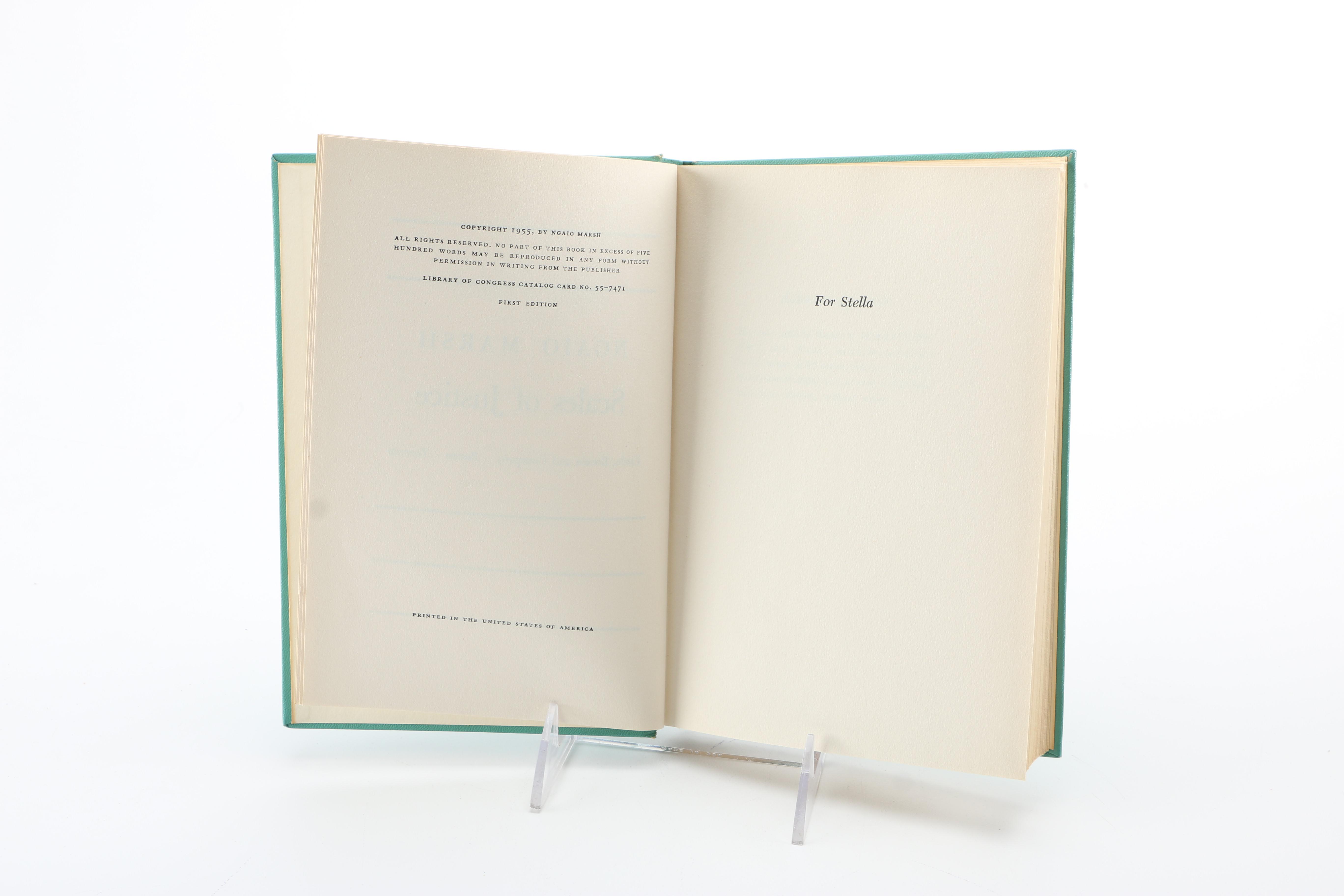 1955 First Edition "Scales of Justice" by Ngiao Marsh