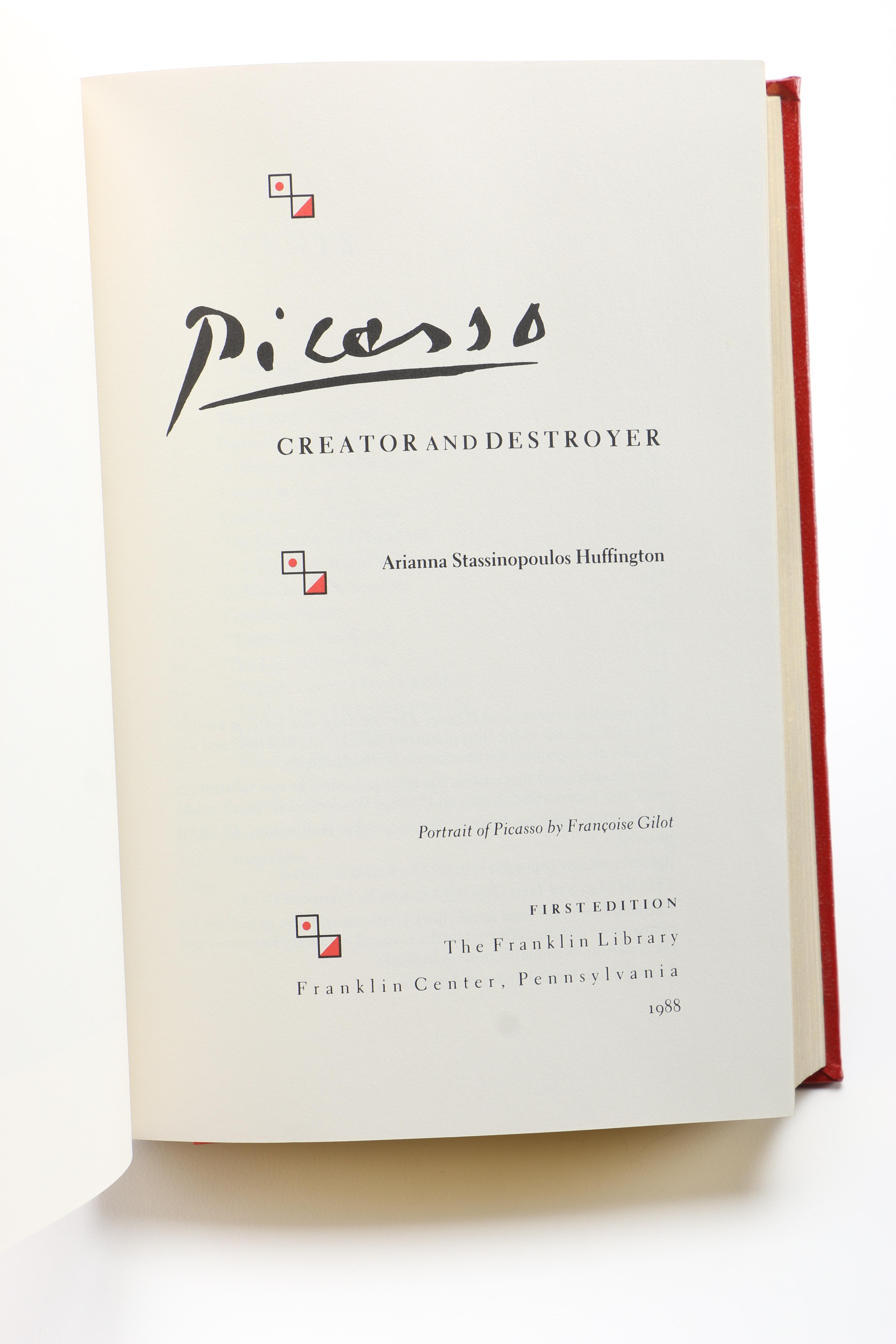 Signed Limited First Edition "Picasso, Creator and Destroyer" by Arianna Huffington