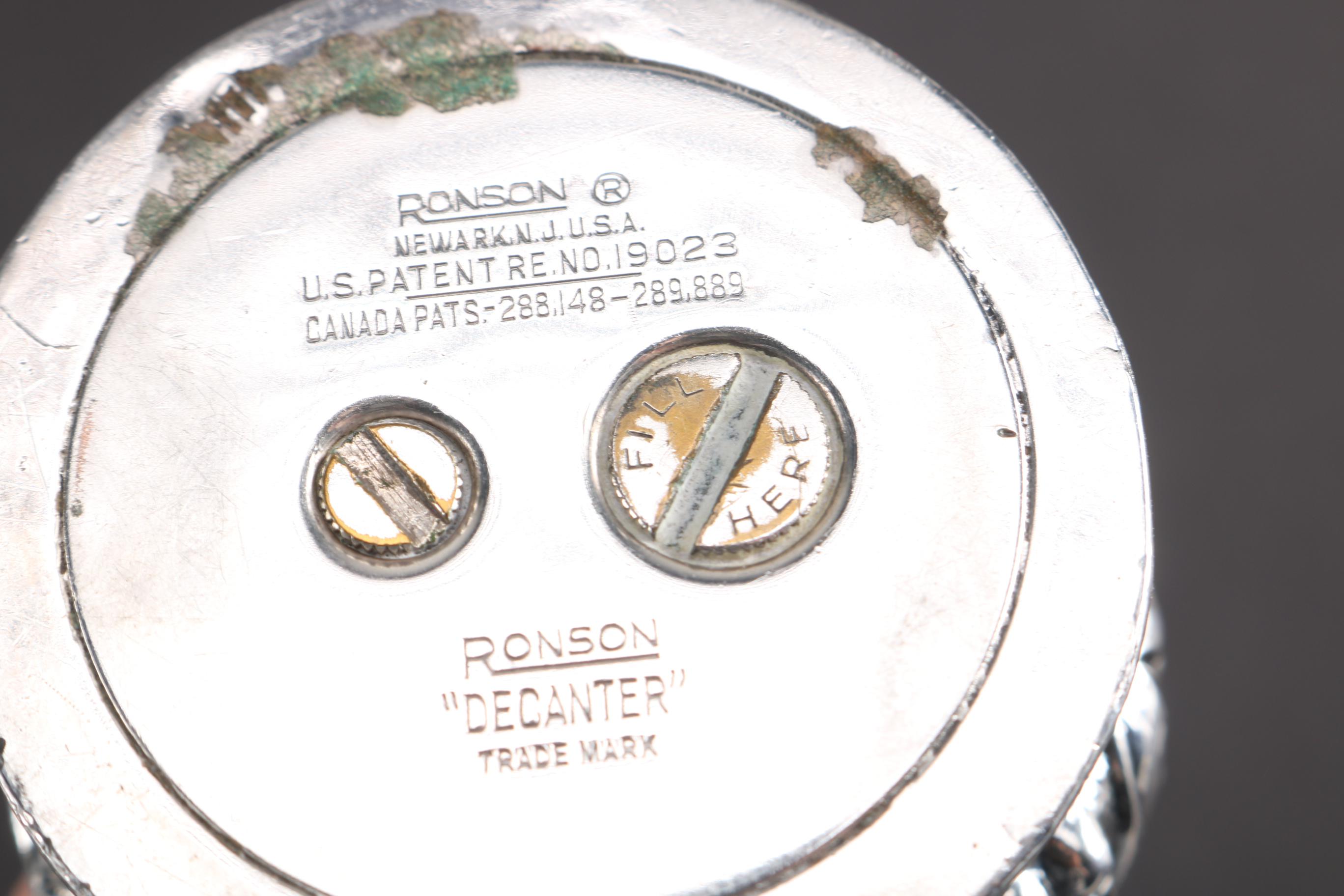 Vintage Ronson "Crown" Silver Plate Tabletop Lighters