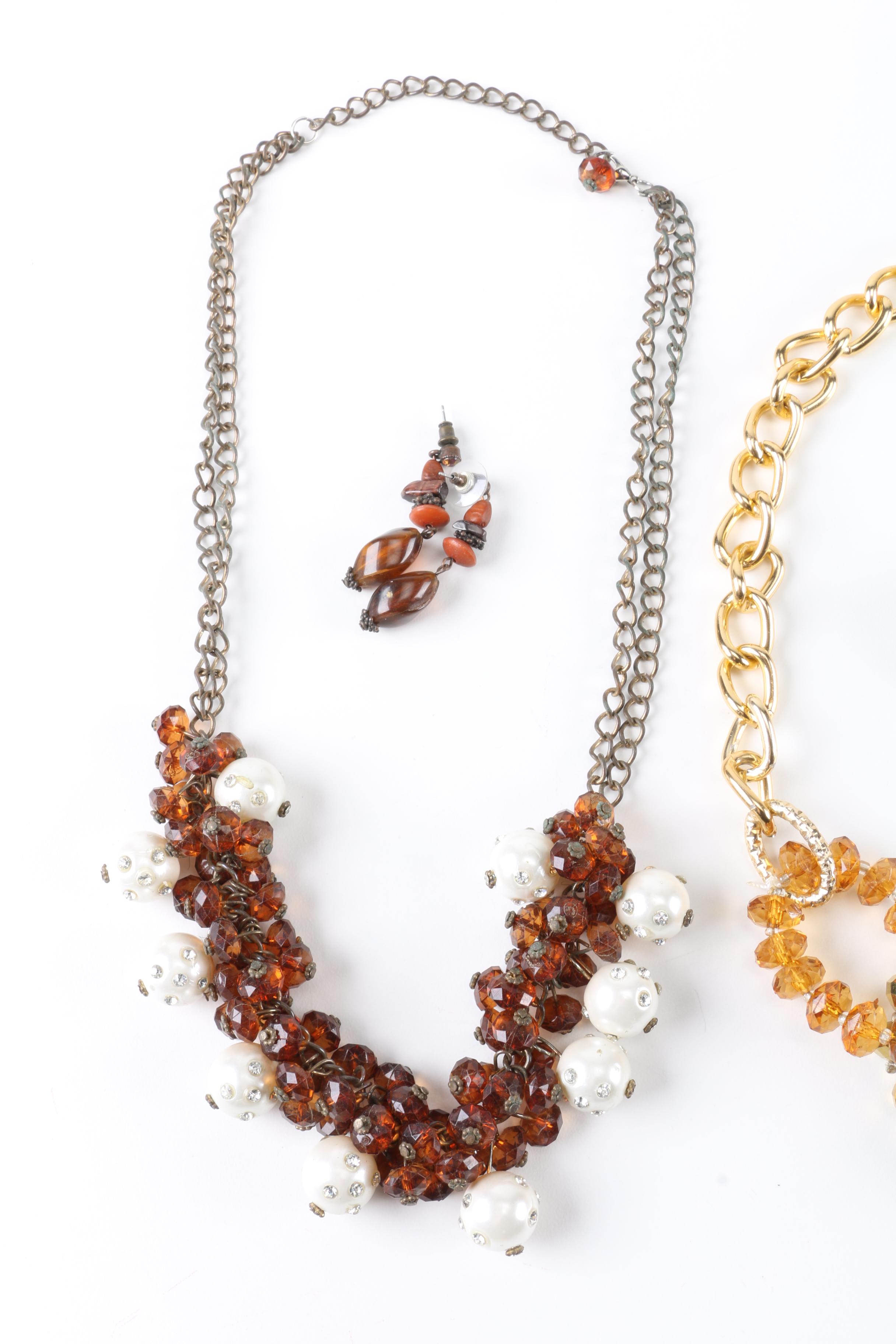 Amber Tone Costume Jewelry