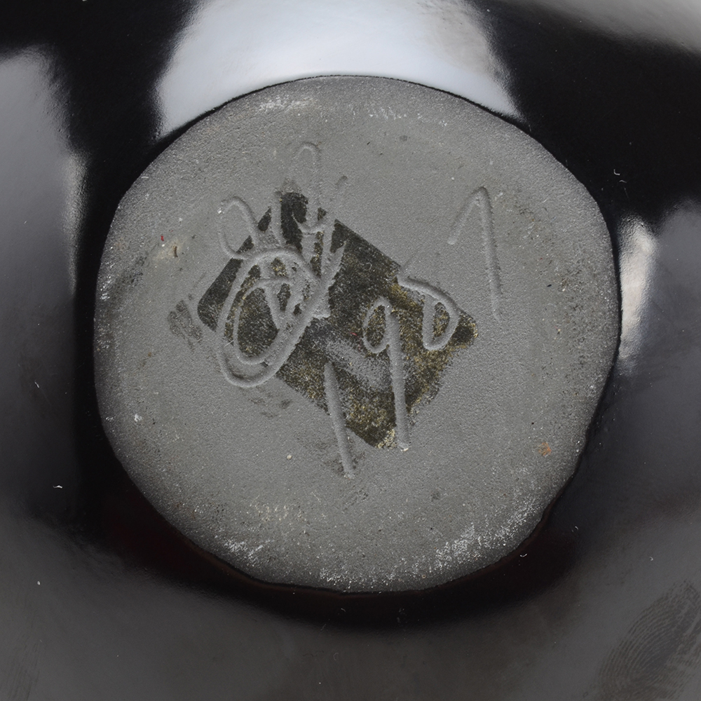 Pair of Signed Black Pottery Vessels Including Oaxaca