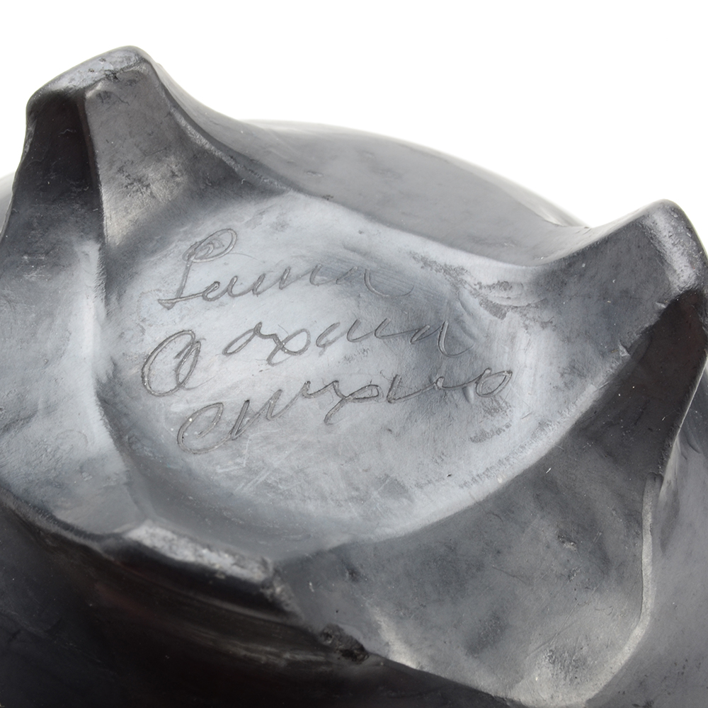 Pair of Signed Black Pottery Vessels Including Oaxaca