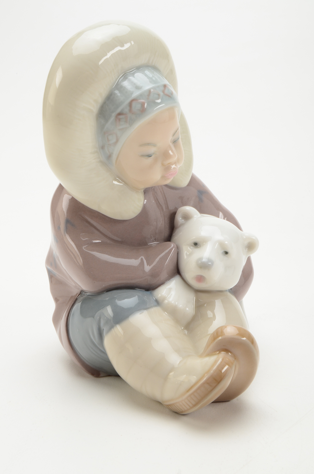 Lladro Eskimo Child with Bear