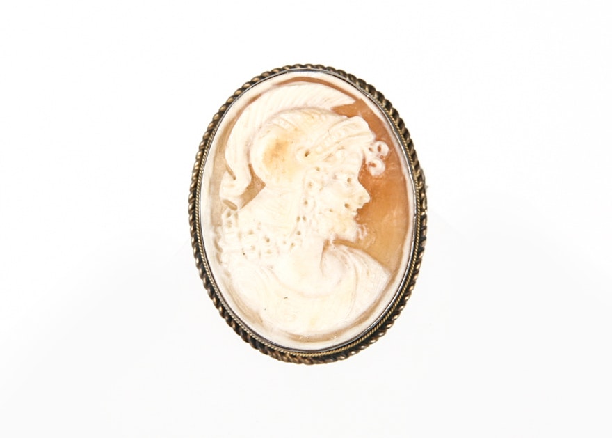 Vintage Sterling Silver Cameo Pendant and Pin