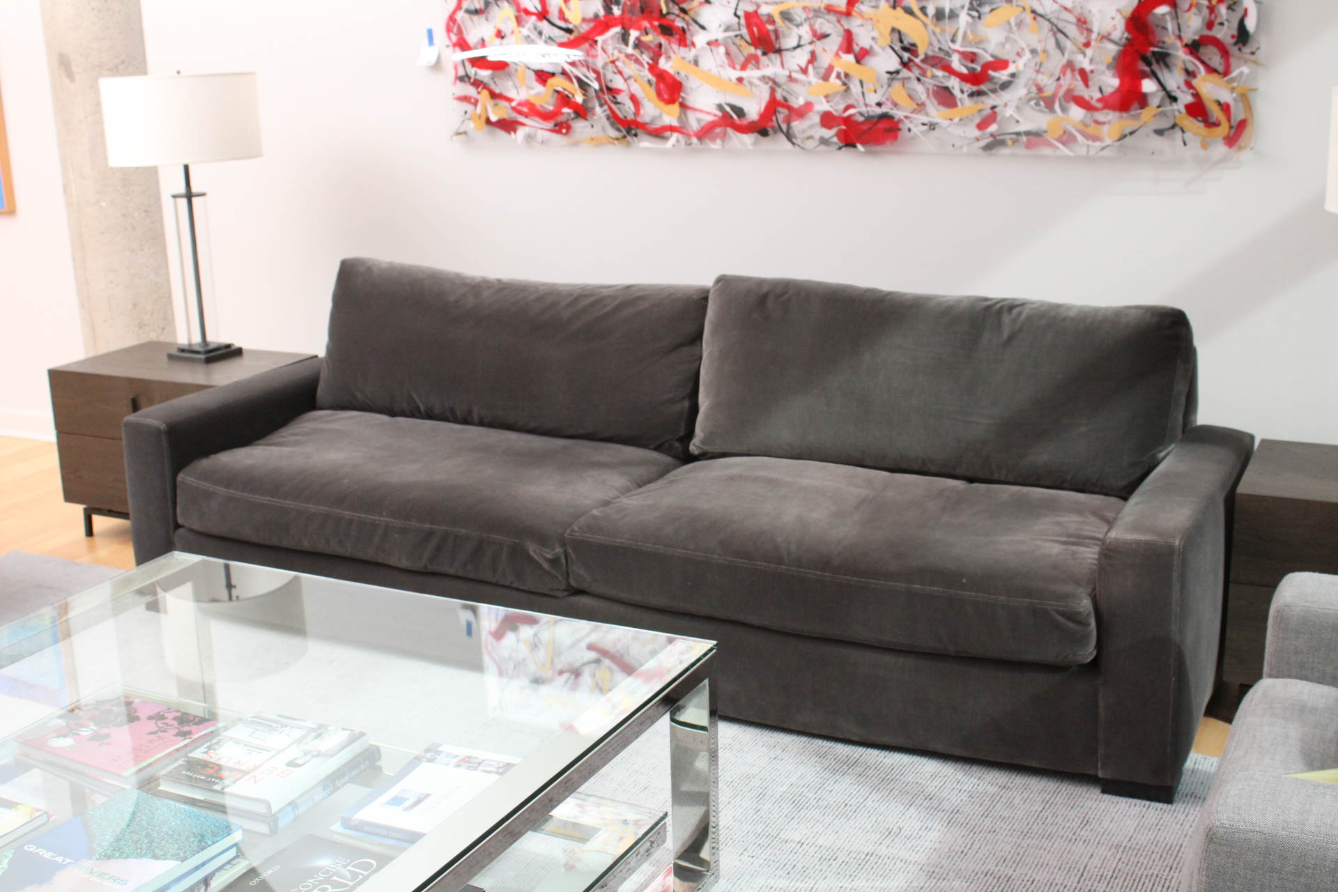 Restoration Hardware Maxwell Velvet Upholstered Sofa