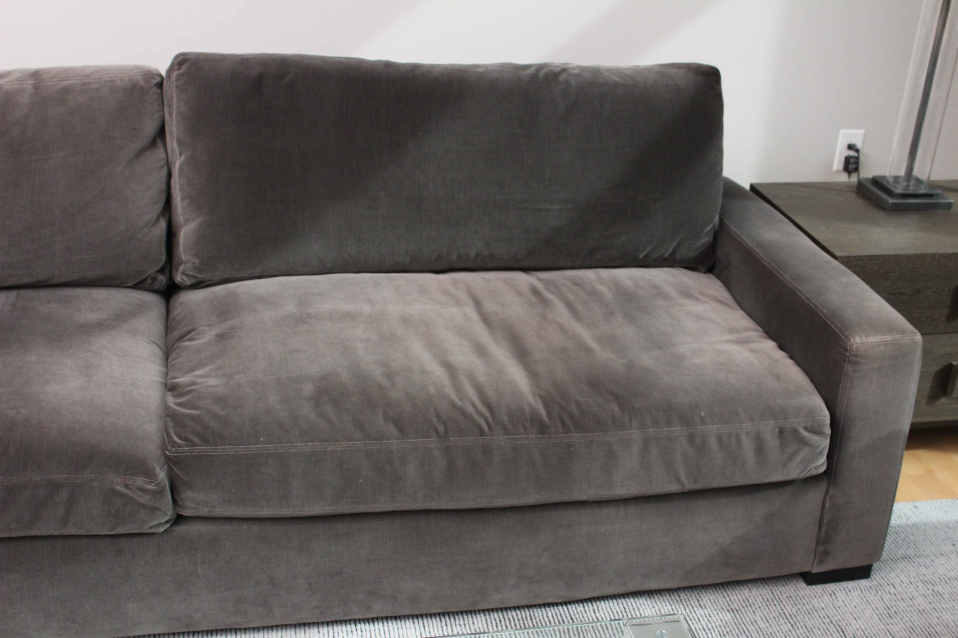 Restoration Hardware Maxwell Velvet Upholstered Sofa