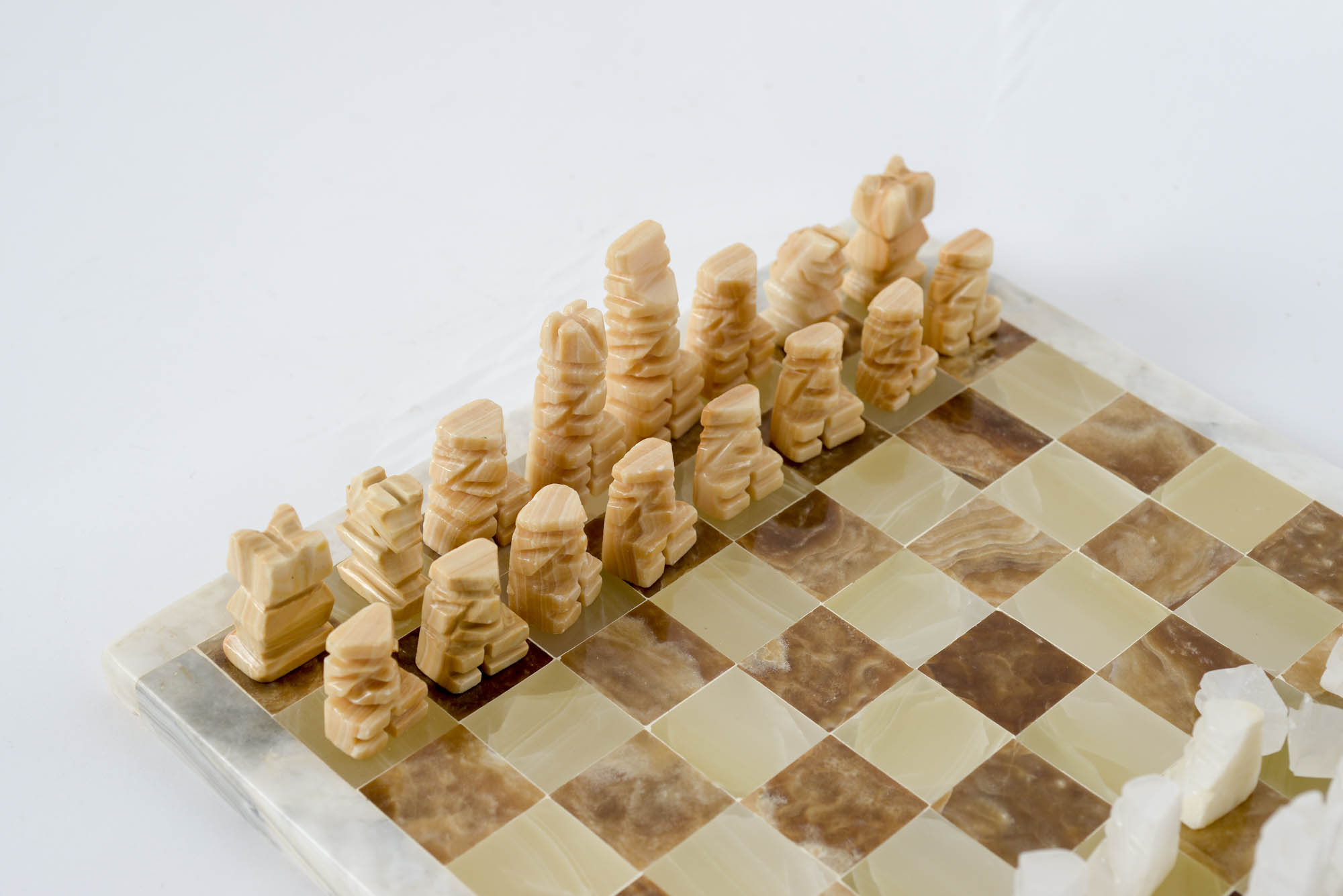 Mexican Hand Carved Stone Chess Set