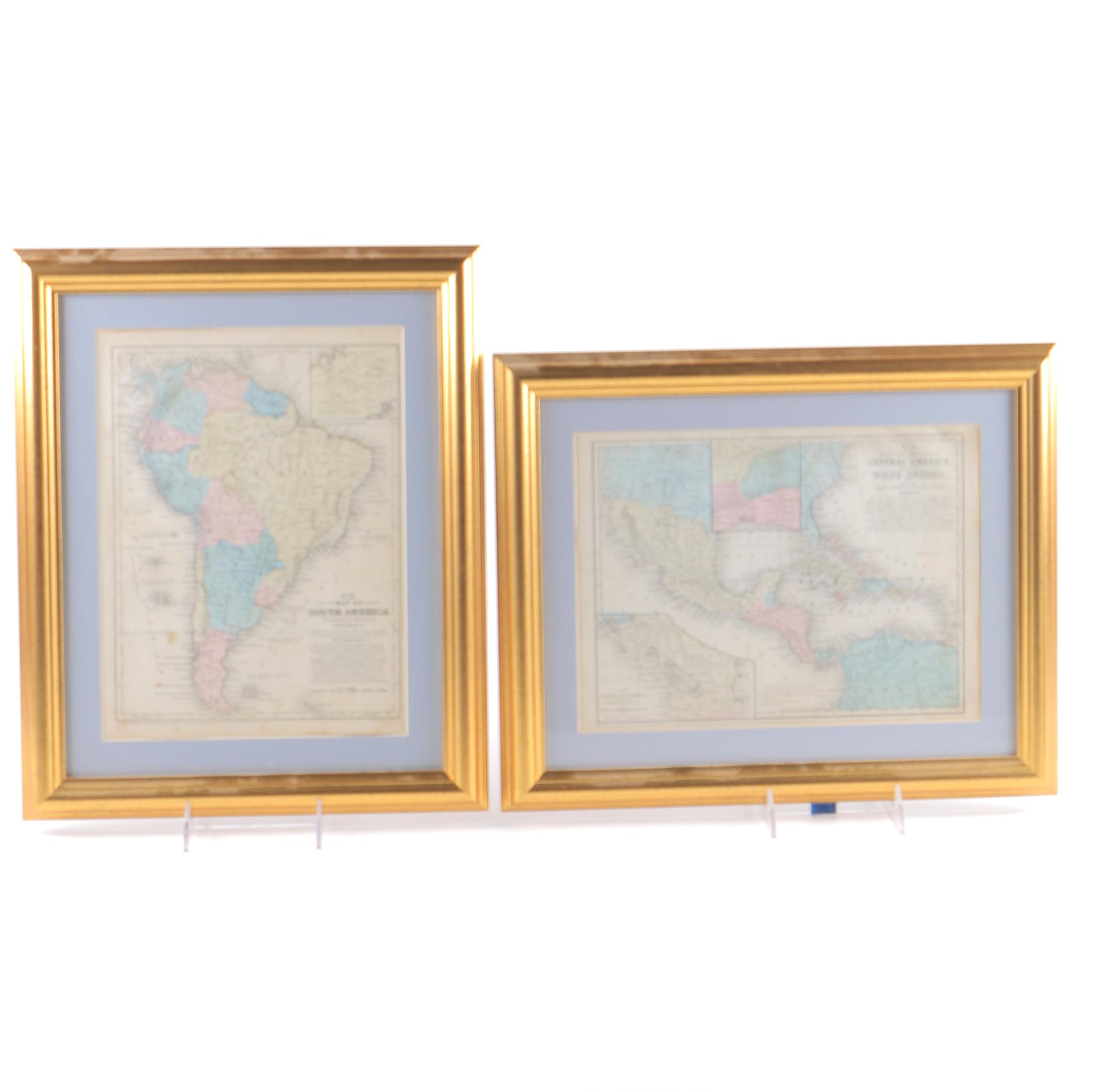 Maps Showing South America, Central America, and the West Indies