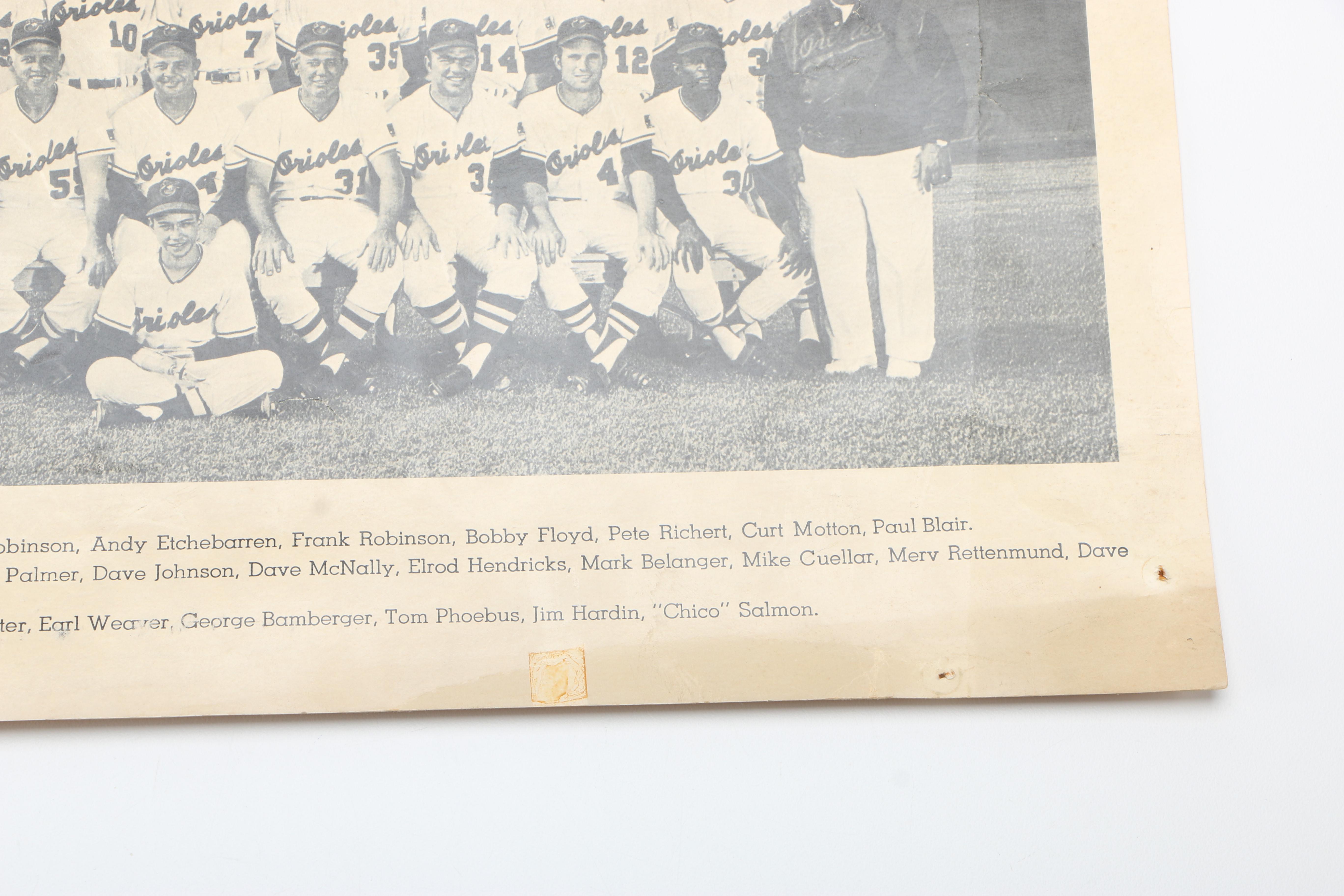 Signed Brooks Robinson picture and 1969-1970 Team Poster