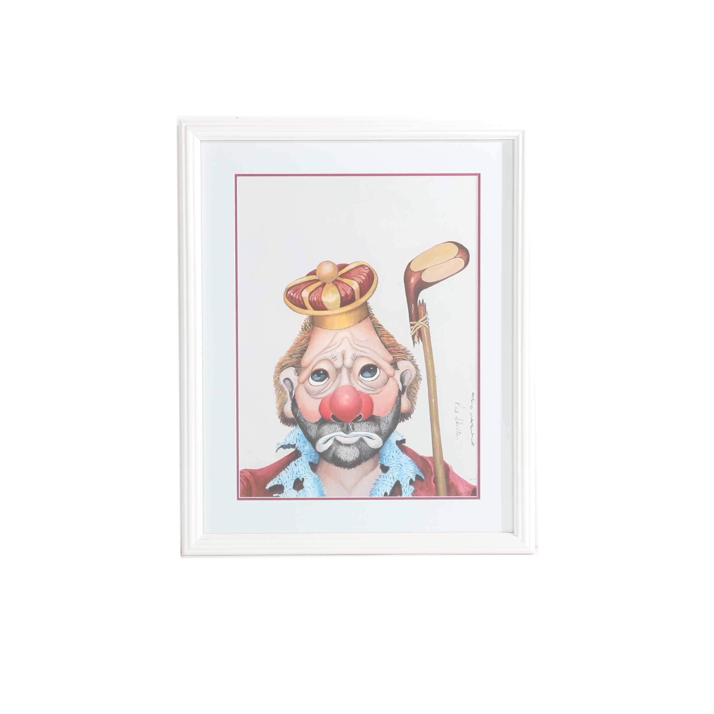 1972 Red Skelton Offset Lithograph "Golf King"